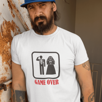 Marškinėliai "Game over (su šautuvu)"