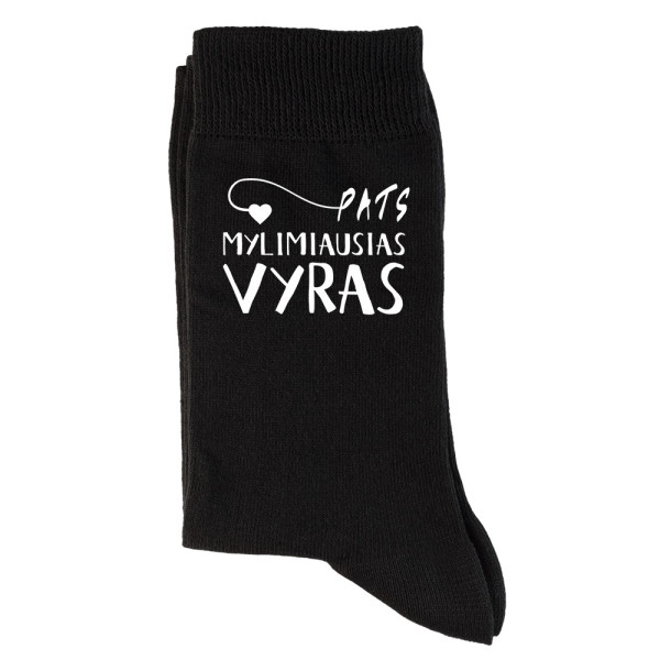 Kojinės "Pats mylimiausias VYRAS (su širdute)" Kojinės "Pats mylimiausias VYRAS (su širdute)"
