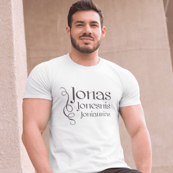 Marškinėliai "Jonas Jonesnis Joniausias" Marškinėliai "Jonas Jonesnis Joniausias"