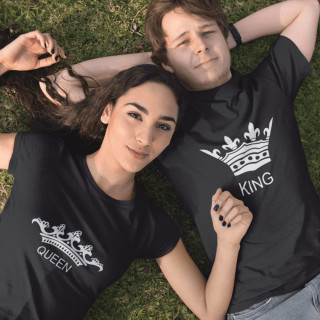 Marškinėliai porai "Queen & King"