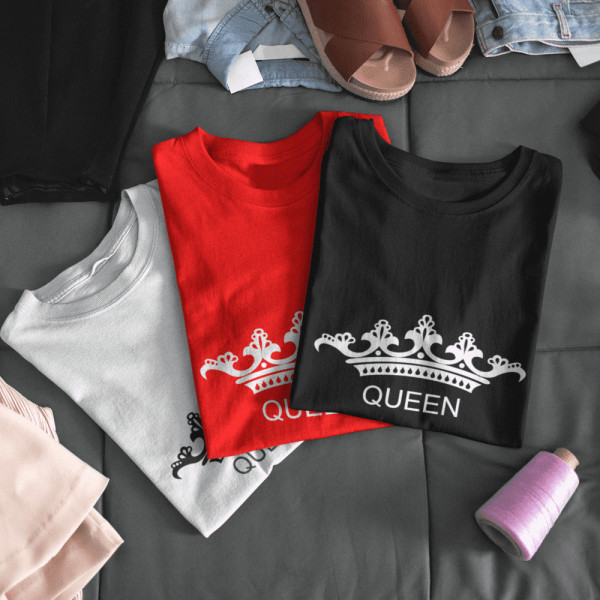 Marškinėliai porai "Queen & King"