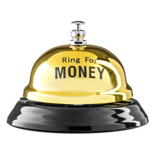 Stalo skambutis „Ring for MONEY“ Stalo skambutis „Ring for MONEY“