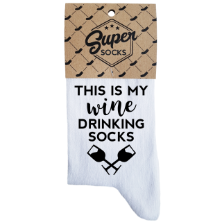 Moteriškos kojinės „Wine drinking socks“