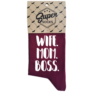 Moteriškos kojinės „Wife.Mom.Boss“