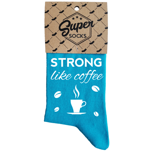 Moteriškos kojinės „Strong like coffee“ Moteriškos kojinės „Strong like coffee“
