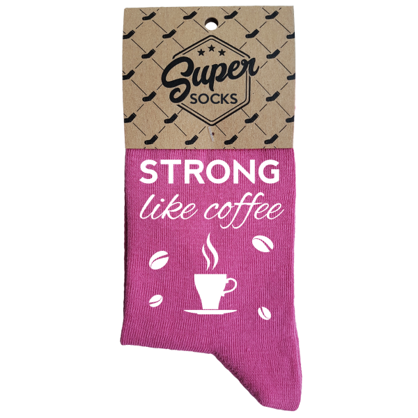Moteriškos kojinės „Strong like coffee“ Moteriškos kojinės „Strong like coffee“