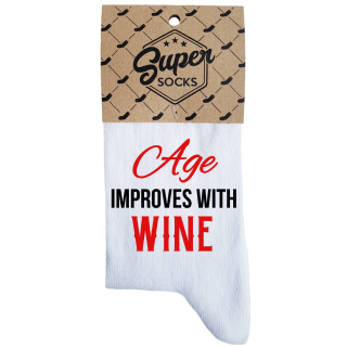 Moteriškos kojinės „Age improves with wine“