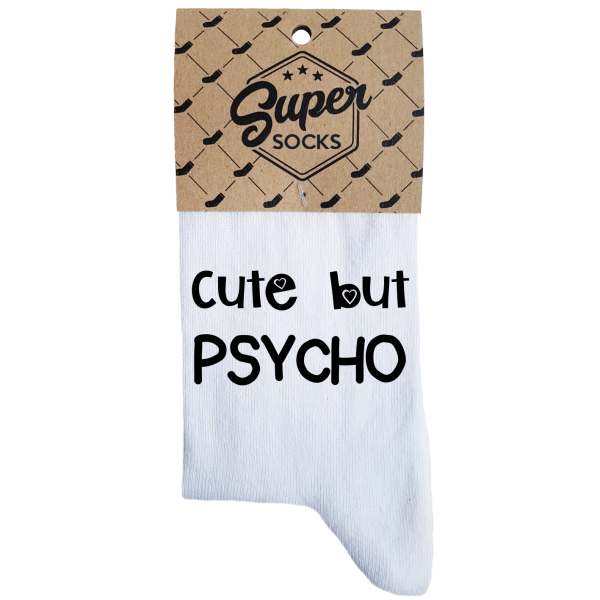 Moteriškos kojinės „Cute but psycho“ Moteriškos kojinės „Cute but psycho“