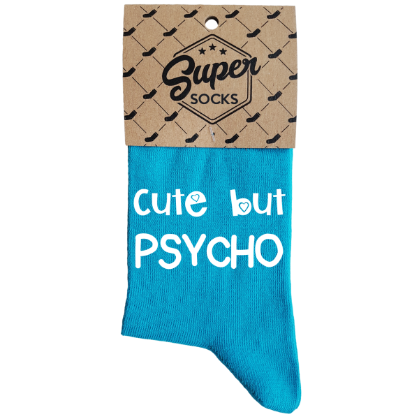 Moteriškos kojinės „Cute but psycho“ Moteriškos kojinės „Cute but psycho“