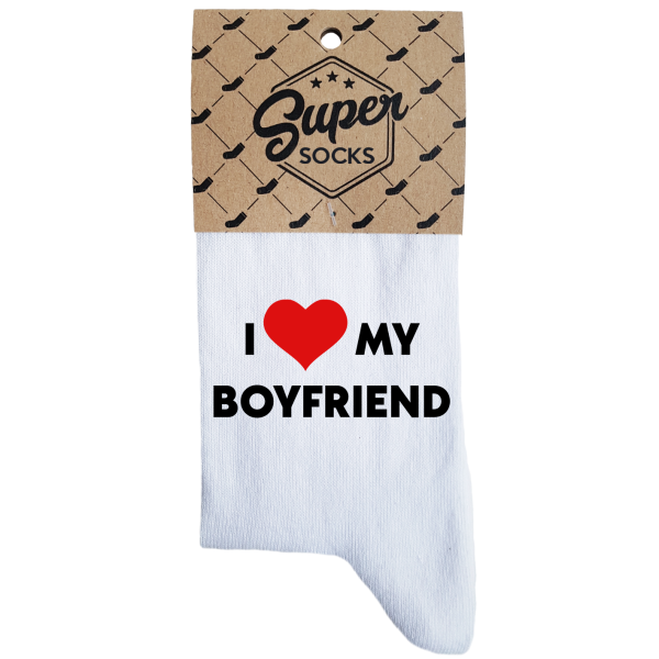Moteriškos kojinės „I love my boyfriend“ Moteriškos kojinės „I love my boyfriend“
