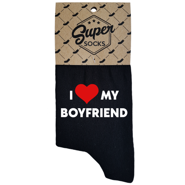 Moteriškos kojinės „I love my boyfriend“ Moteriškos kojinės „I love my boyfriend“