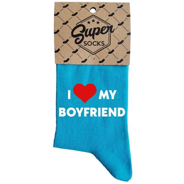 Moteriškos kojinės „I love my boyfriend“ Moteriškos kojinės „I love my boyfriend“