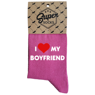Moteriškos kojinės „I love my boyfriend“