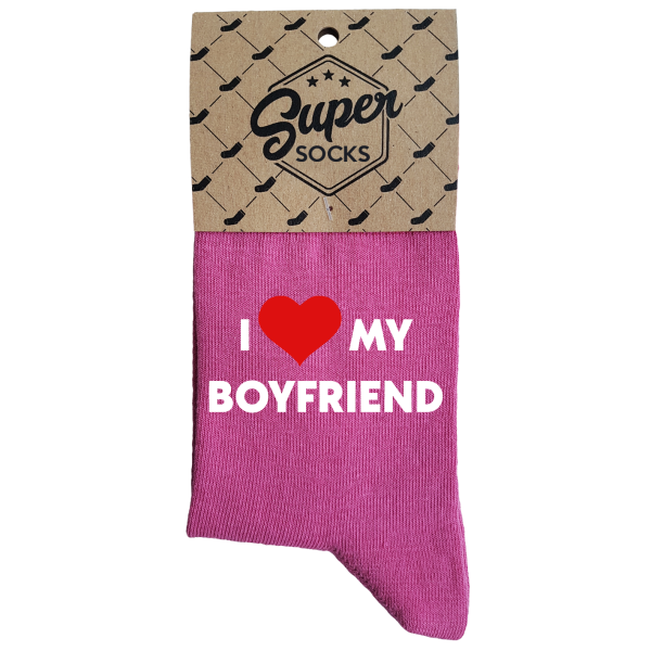 Moteriškos kojinės „I love my boyfriend“ Moteriškos kojinės „I love my boyfriend“
