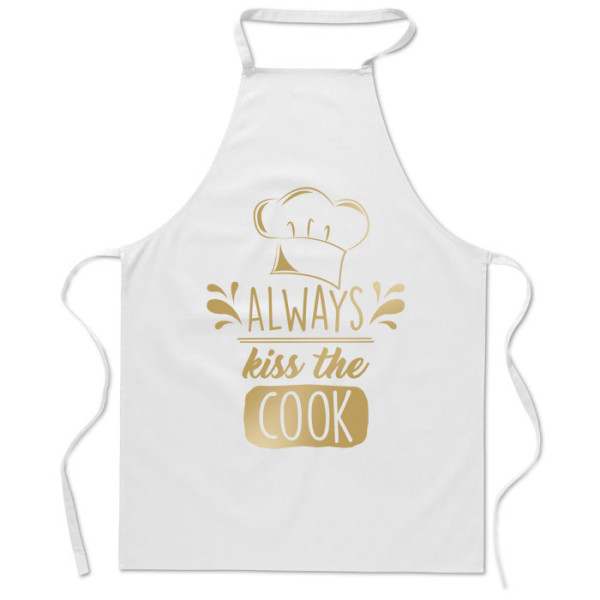 Medvilninė prijuostė "Always kiss the cook" Medvilninė prijuostė "Always kiss the cook"