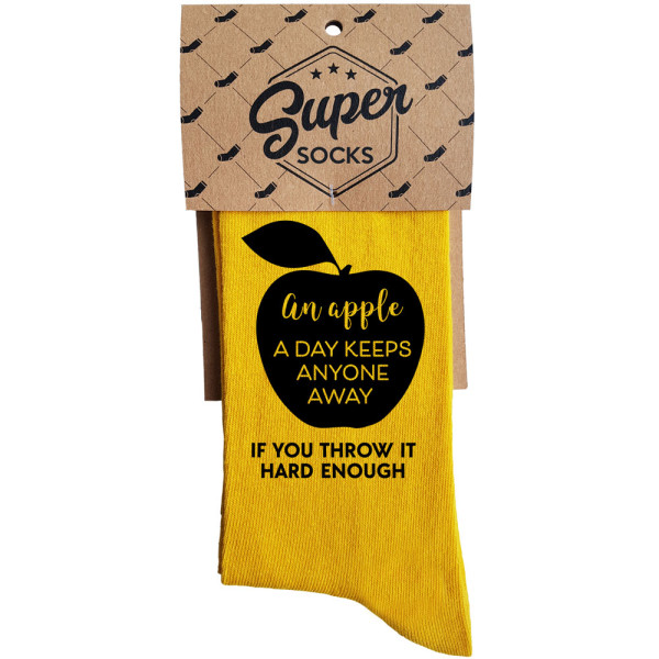 Kojinės "An apple a day keeps anyone away" Kojinės "An apple a day keeps anyone away"