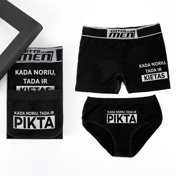 Apatinių rinkinys porai "Kietas ir pikta" Apatinių rinkinys porai "Kietas ir pikta"