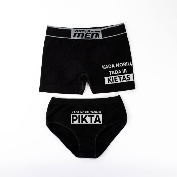 Apatinių rinkinys porai "Kietas ir pikta" Apatinių rinkinys porai "Kietas ir pikta"