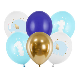 Balionai "One Year", pastelinė žydra (6vnt)