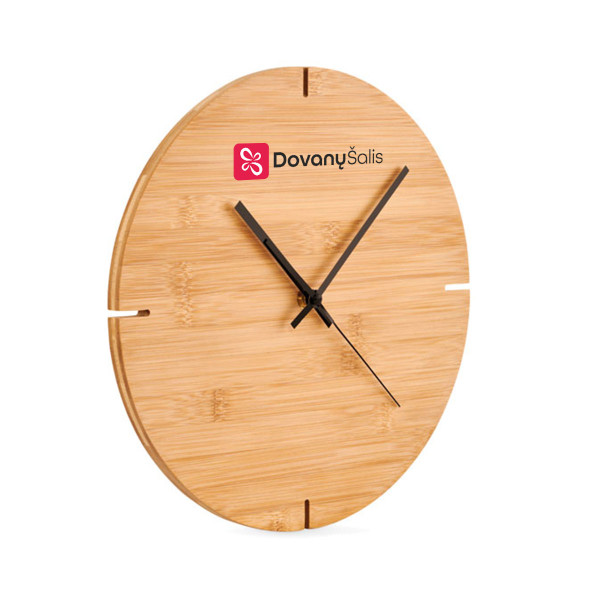 Bambukinis sieninis laikrodis su Jūsų logotipu