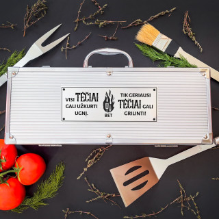 XL Barbekiu rinkinys "Geriausi TĖČIAI gali grilinti"