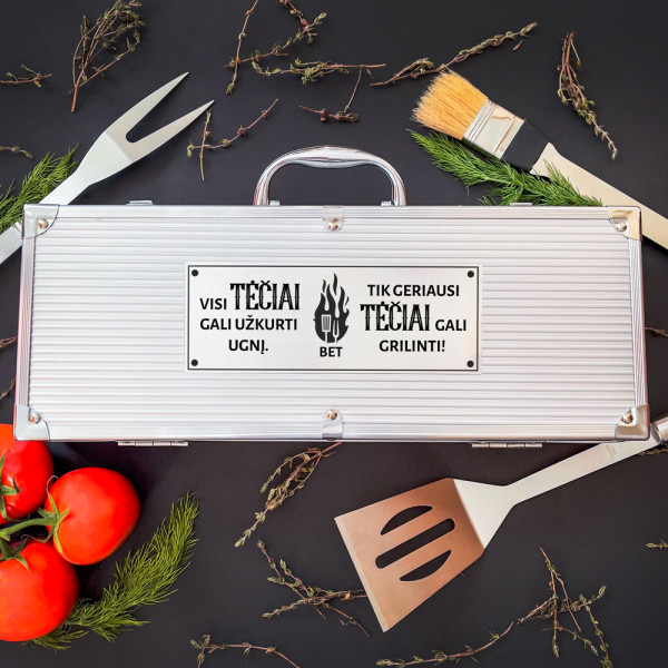 XL Barbekiu rinkinys "Geriausi TĖČIAI gali grilinti"