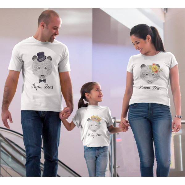 Marškinėlių komplektas šeimai "Bear Family" Marškinėlių komplektas šeimai "Bear Family"
