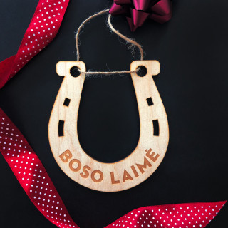 Medinė graviruota pasaga "BOSO LAIMĖ"