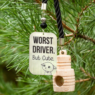 Automobilio kvapukas "Worst driver, but cute"