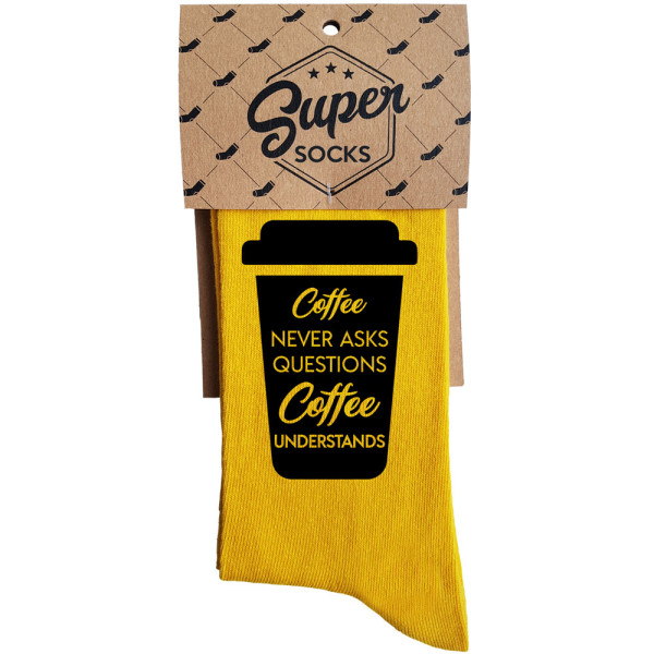 Kojinės "Coffee never asks" Kojinės "Coffee never asks"