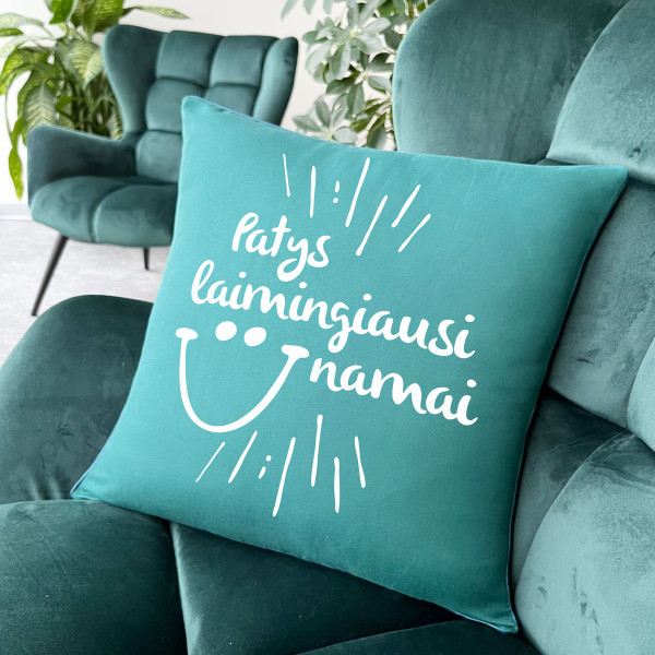 Dekoratyvinė pagalvėlė "Patys laimingiausi namai" Dekoratyvinė pagalvėlė "Patys laimingiausi namai"
