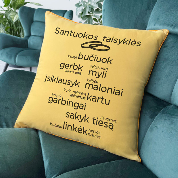 Dekoratyvinė pagalvėlė "Santuokos taisyklės" Dekoratyvinė pagalvėlė "Santuokos taisyklės"