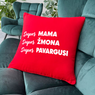 Dekoratyvinė pagalvėlė "Super mama apibūdinimas"