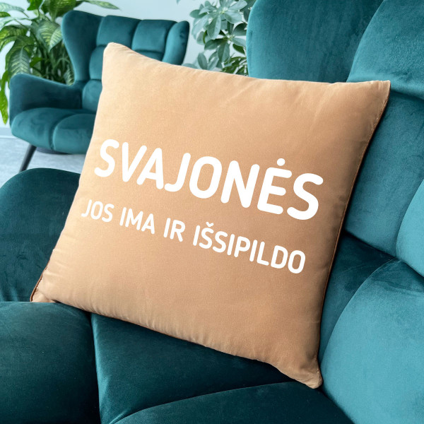 Dekoratyvinė pagalvėlė "Svajonės pildosi" Dekoratyvinė pagalvėlė "Svajonės pildosi"