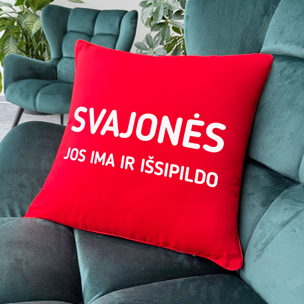 Dekoratyvinė pagalvėlė "Svajonės pildosi" Dekoratyvinė pagalvėlė "Svajonės pildosi"