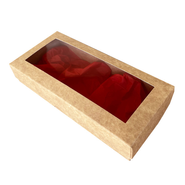 Dovanų dėžutė, ruda 200x90x30mm Dovanų dėžutė, ruda 200x90x30mm