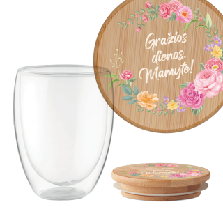 Dvigubo stiklo puodelis "Gražios dienos, Mamyte", 350ml
