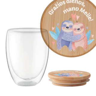 Dvigubo stiklo puodelis "Gražios dienos, mano Meile", 350ml