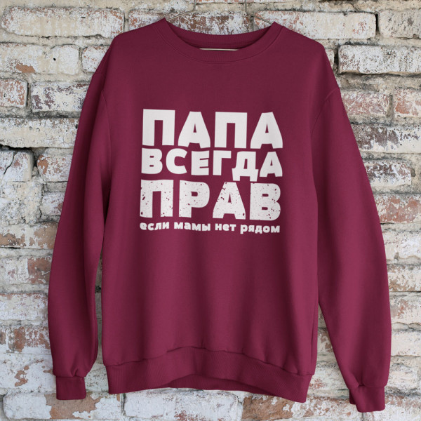 Džemperis "ПАПА ВСЕГДА ПРАВ" (be kapišono)