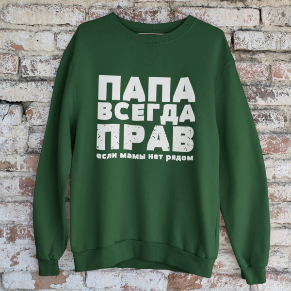 Džemperis "ПАПА ВСЕГДА ПРАВ" (be kapišono)