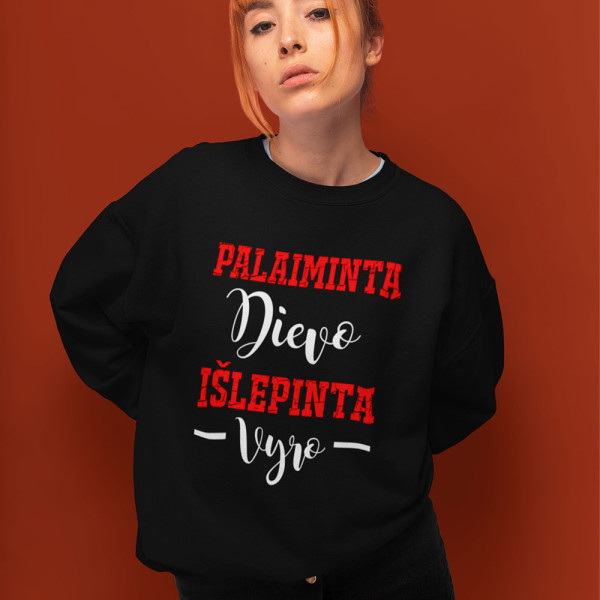 Džemperis "Palaiminta Dievo, išlepinta vyro" (be kapišono)