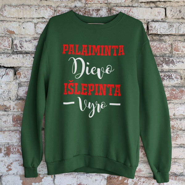 Džemperis "Palaiminta Dievo, išlepinta vyro" (be kapišono)