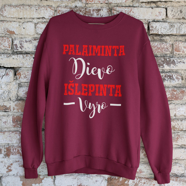 Džemperis "Palaiminta Dievo, išlepinta vyro" (be kapišono)