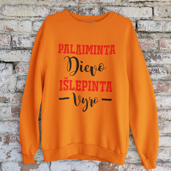 Džemperis "Palaiminta Dievo, išlepinta vyro" (be kapišono)
