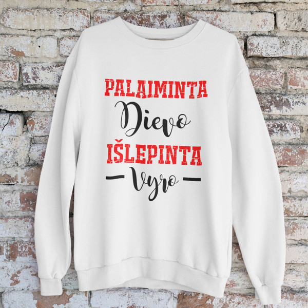 Džemperis "Palaiminta Dievo, išlepinta vyro" (be kapišono)