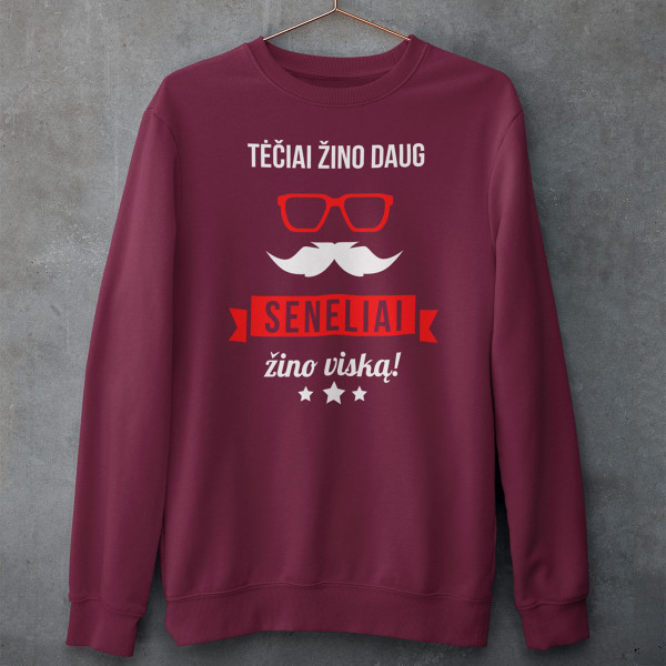 Džemperis "Seneliai žino viską" (be kapišono)