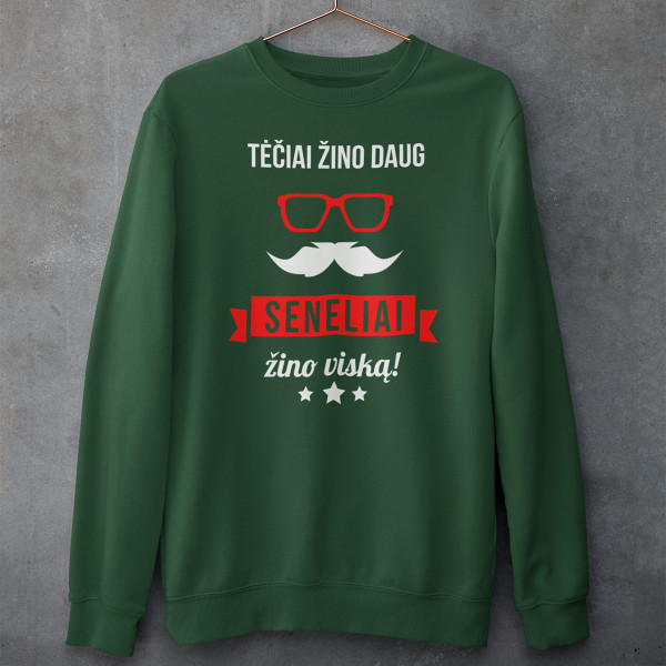 Džemperis "Seneliai žino viską" (be kapišono)