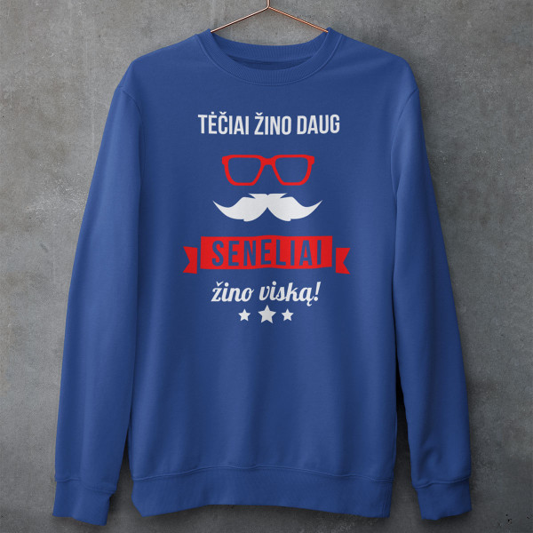 Džemperis "Seneliai žino viską" (be kapišono)
