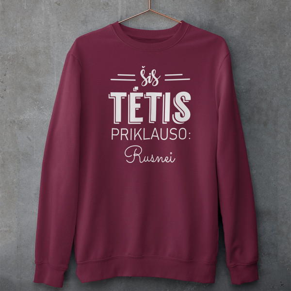 Džemperis "Šis tėtis priklauso" su pasirinktu vardu (be kapišono)