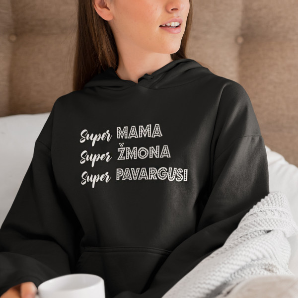 Džemperis "Super mama apibūdinimas" Džemperis "Super mama apibūdinimas"